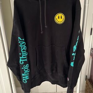 Arizona Ice Tea official black hoodie sweatshirt with Graphics. Very thick heavy